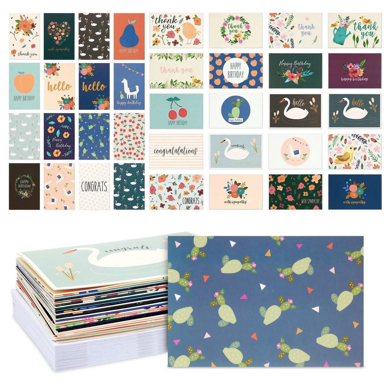 Assorted All Occasion Greeting Cards with Envelopes, 36 Designs (4x6 In, 36 Pack)